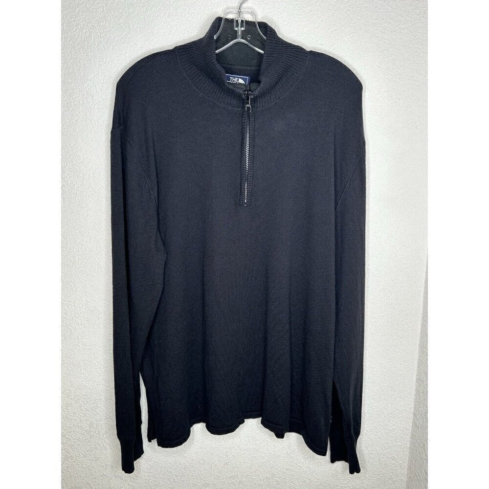 The North Face Sweater Mens Large Wool Blend Quarter 1/4 Zip Mock Neck Outdoors